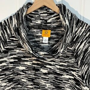 Ruby Rd. Black, White & Gray Cowl Neck Sweater Women’s L
